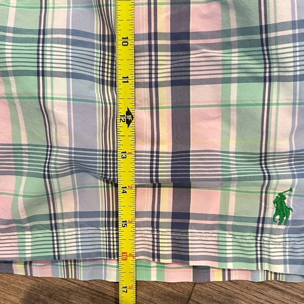 Polo by Ralph Lauren Men’s Pastel Plaid Swim Shorts Size Large